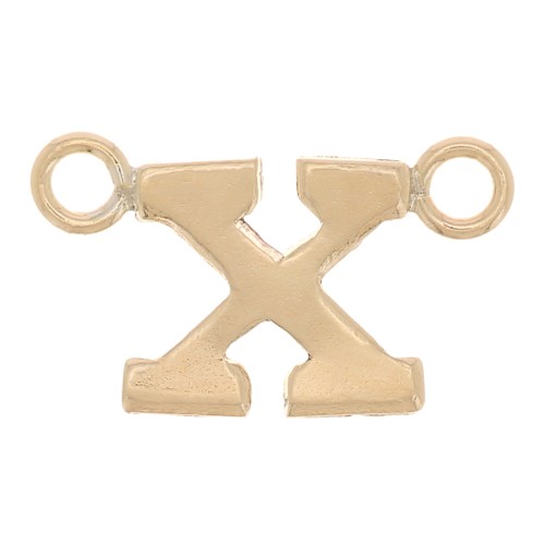 Separador de letras alfabéticas 6x10 mm - X - Gold filled x1