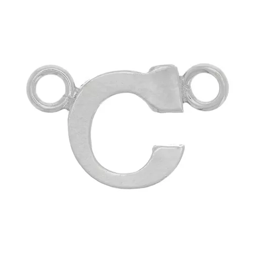 Letra alfabética divisoria 6x10 mm - C - Plata 925 x1
