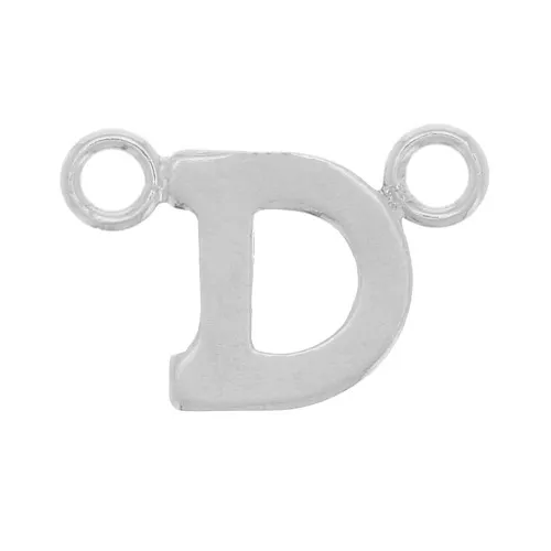 Letra alfabética divisoria 6x9 mm - D - Plata 925 x1