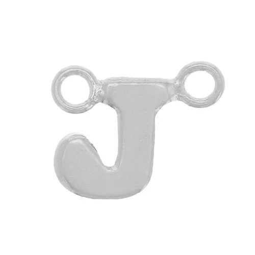 Separador de letras del alfabeto 6x8 mm - J - Plata 925 x1
