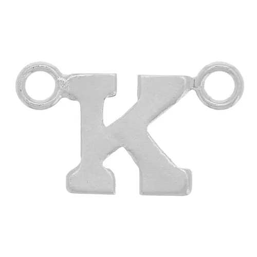 Separador de letras del alfabeto 6x10 mm - K - Plata 925 x1