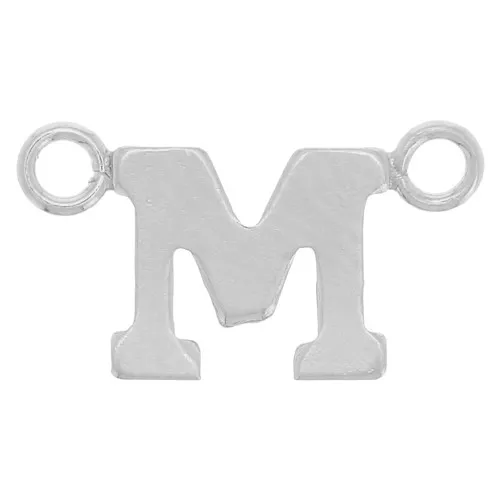 Letra alfabética 6x11 mm - M - Plata 925 x1