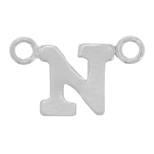 Letra alfabética divisoria 6x10 mm - N - Plata 925 x1