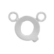 Letra alfabética divisoria 6x8 mm - Q - Plata 925 x1