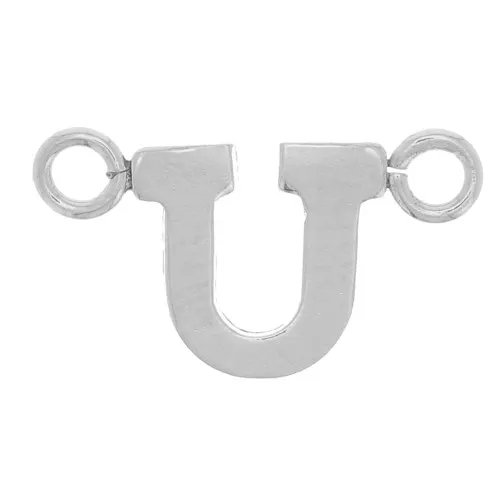 Letra alfabética 6x10 mm - U - Plata 925 x1