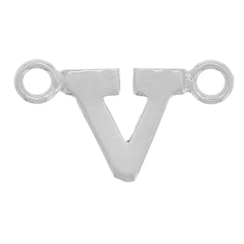 Separador de letras alfabético 6x11 mm - V - Plata 925 x1