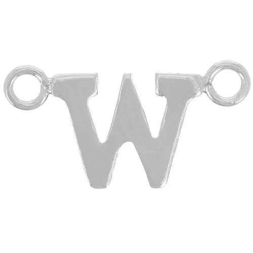 Separador de letras alfabético 6x12 mm - W - Plata 925 x1