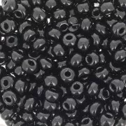 Cuentas de Rocalla Preciosa 6/0, 4 mm - Opaque Jet, 20 g