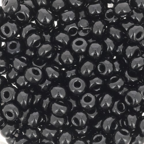 Cuentas de Rocalla Preciosa 6/0, 4 mm - Opaque Jet, 20 g