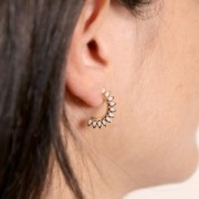 Aros abiertos étnicos de 20 mm con resina epoxi - Acero inoxidable 316L Dorado- Blanco x2