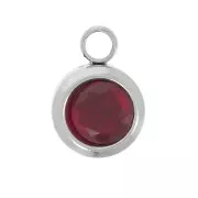 Janvier Dije de piedra de nacimiento de óxido de circonio de 6 mm - Acero inoxidable 304L - Siam