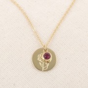 Dije de piedra de nacimiento 6mm óxido de circonio Marte - 304L Aguamarina acero inoxidable