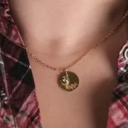 Dije de piedra de nacimiento Mai 6 mm óxido de circonio - acero inoxidable 304L - Esmeralda