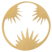 Entrepieza redonda irregular 12 mm - motivo sol - Acero inoxidable 316L Oro|raw }}