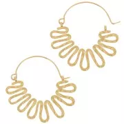 Aro ondulado martillado 34x35 mm - Acero inoxidable 304L Doradox2