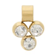 Mini charm 8x6 mm con 3 óxidos de circonio - Acero inoxidable 304L Doradox1|raw }}