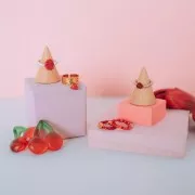 Anillo martillado ancho ajustable y anillo abierto - S.53 a 58 Acero inoxidable 316L Dorado