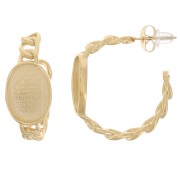 Cadena aro 27 mm para cabujón 14x10 mm - Acero inoxidable 316L Doradox2