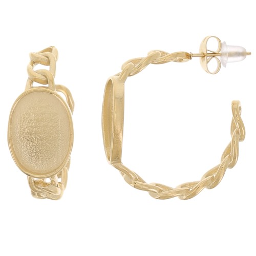 Cadena aro 27 mm para cabujón 14x10 mm - Acero inoxidable 316L Doradox2