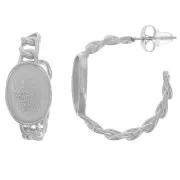 Aros de cadena de 27 mm para cabujón de 14x10 mm - acero inoxidable 304L x2