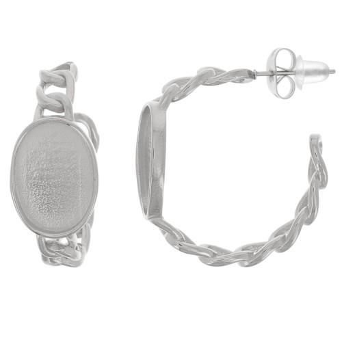 Aros de cadena de 27 mm para cabujón de 14x10 mm - acero inoxidable 304L x2