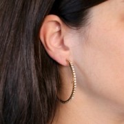 Pendientes de aro de 51 mm de óxido de circonio - acero inoxidable 316L x2