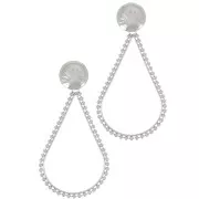 Pendientes de gota 52x25 mm Acero inoxidable 316L x2
