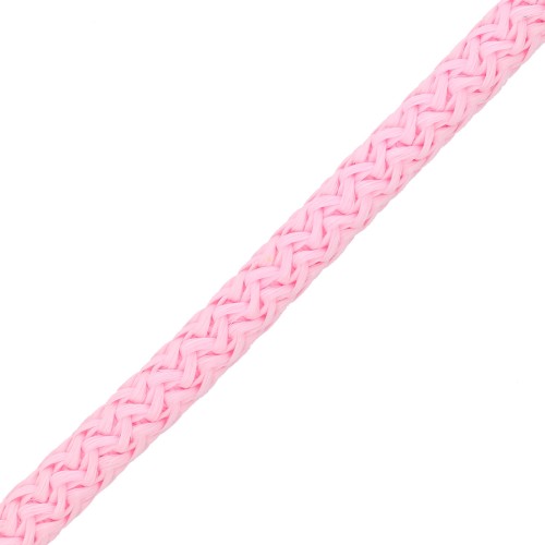 Cordón de poliéster trenzado de 5 mm - Rosa claro x1m