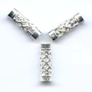 Tubos filigrana 12x4 mm  plateado x6