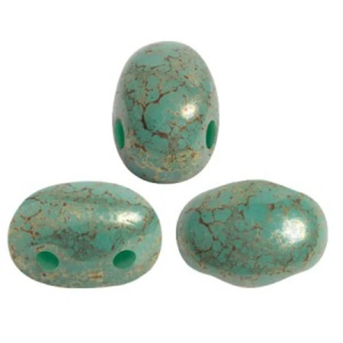 Cuentas de vidrio Samos® by Puca® 7x5 mm - Op Verde Turquesa Rojo Terracota x10g