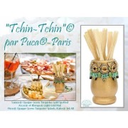 Cuentas de vidrio Samos® by Puca® 7x5 mm - Op Verde Turquesa Dorado Moteado x10g