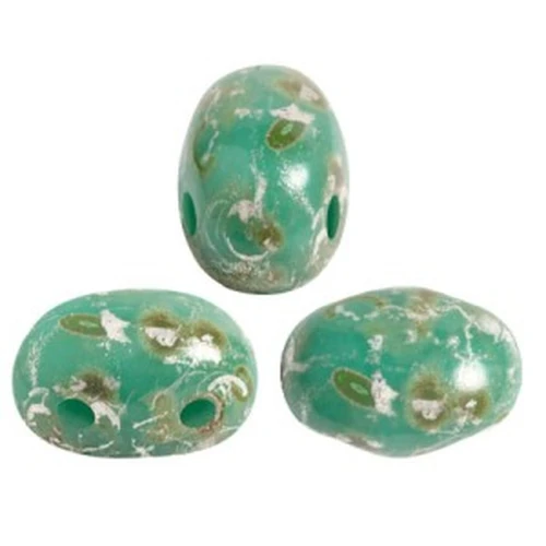 Cuentas de vidrio Samos® by Puca® 7x5 mm - Verde Turquesa Opaco Rembrandt x10g