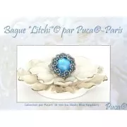 Cabujón redondo de cristal de Puca® 18 mm - Zafiro claro lechoso x1