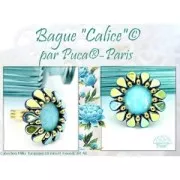 Cabujón redondo de vidrio de Puca® 18 mm - Gris Lechoso x1