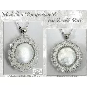 Cabujón redondo de vidrio de Puca® 25 mm - Blanco Lechoso x1