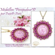 Cabujón redondo de vidrio de Puca® 25 mm - Amatista claro lechoso x1