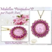 Cabujón redondo de vidrio de Puca® 25 mm - Gris Lechoso x1