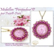 Cabujón redondo de vidrio de Puca® 25 mm - Rosa claro lechoso x1