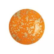 Cabujón redondo de vidrio de Puca® 18 mm - Escarcha Mandarina Salpicadura de Dorado x1