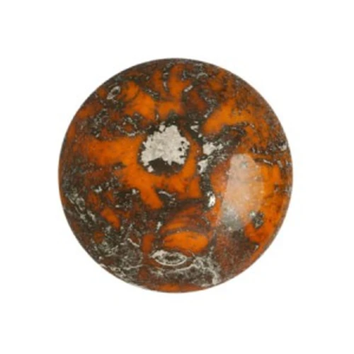 Cabujón redondo de vidrio de Puca® 18 mm - Frost Tangerine New Picasso x1