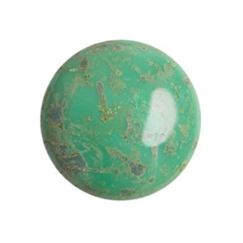 Cabujón redondo de vidrio de Puca® 18 mm - Escarcha Jade Travertino x1