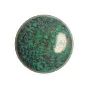 Cabujón redondo de vidrio de Puca® 18 mm - Escarcha Jade Bronce x1
