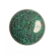 Cabujón redondo de vidrio de Puca® 18 mm - Escarcha Jade Bronce x1