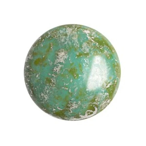 Cabujón redondo de vidrio de Puca® 18 mm - Escarcha Jade Nuevo Picasso x1