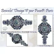 Cabujón redondo de vidrio de Puca® 18 mm - Escarcha Jade Nuevo Picasso x1