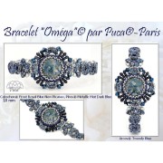 Cabujón redondo de vidrio de Puca® 18 mm - Frost Royal Blue Bronze x1