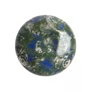 Cabujón redondo de vidrio de Puca® 18 mm - Azul real escarchado Nuevo Picasso x1