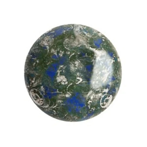 Cabujón redondo de vidrio de Puca® 18 mm - Azul real escarchado Nuevo Picasso x1