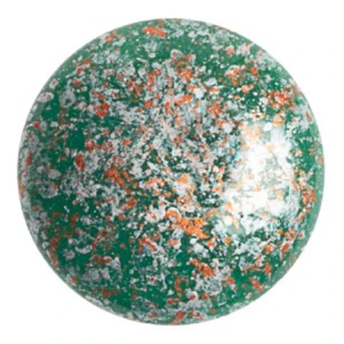 Cabujón redondo de vidrio de Puca® 25 mm - Escarcha Jade Tweedy x1
