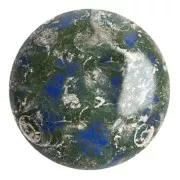 Cabujón redondo de vidrio de Puca® 25 mm - Azul real escarchado Nuevo Picasso x1